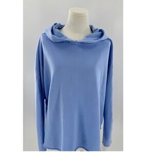 Frank & Eileen Blue Capelet Hoodie Sweatshirt Oversized Triple Fleece Large New